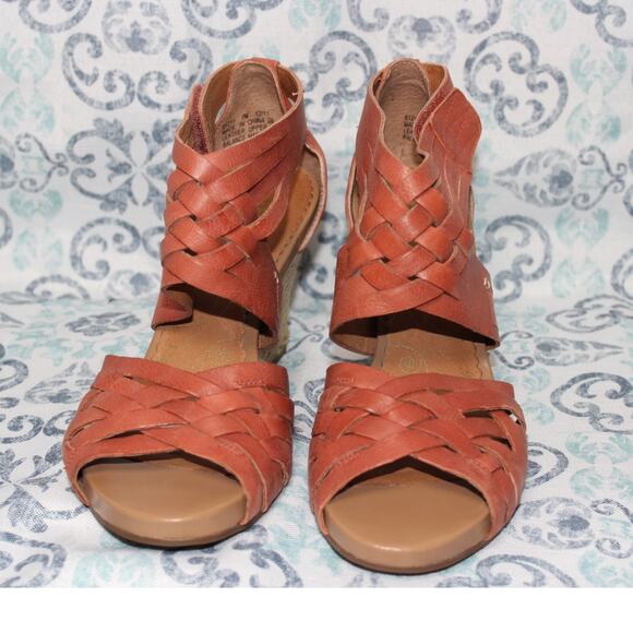 Clarks Indigo Sky Pocomo Wedge Sandal in‎ Burnt Orange Size 7M - Picture 2 of 6